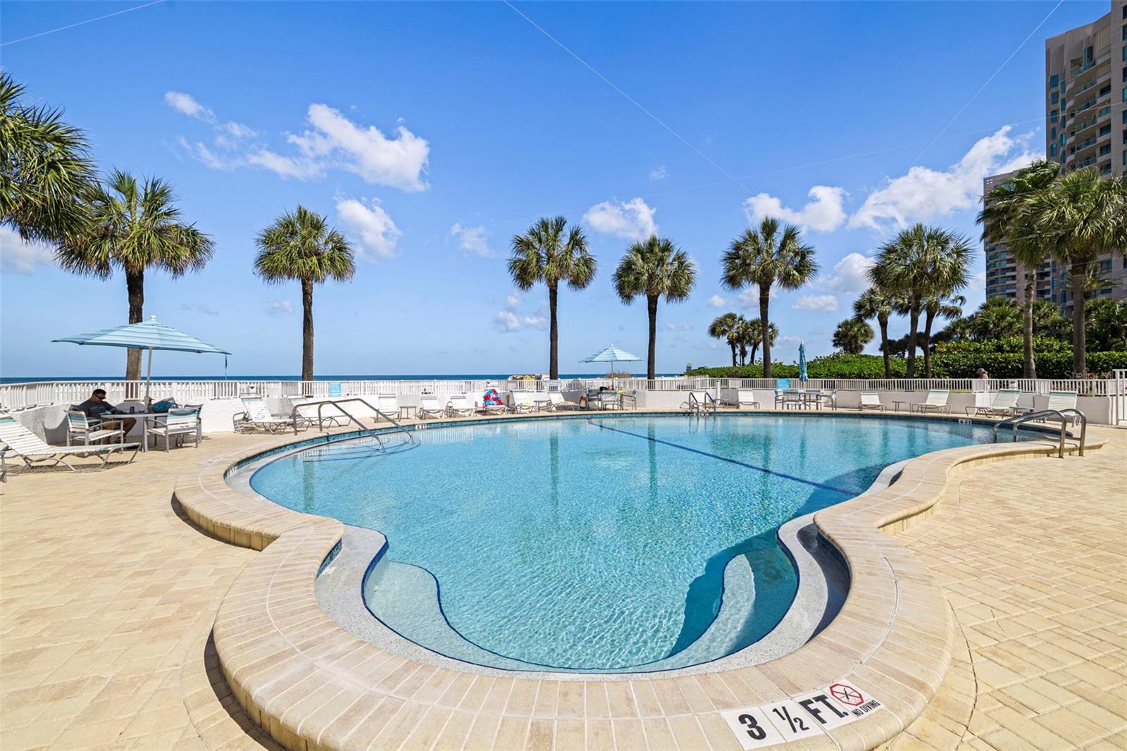 Community Pool Directly on the beach