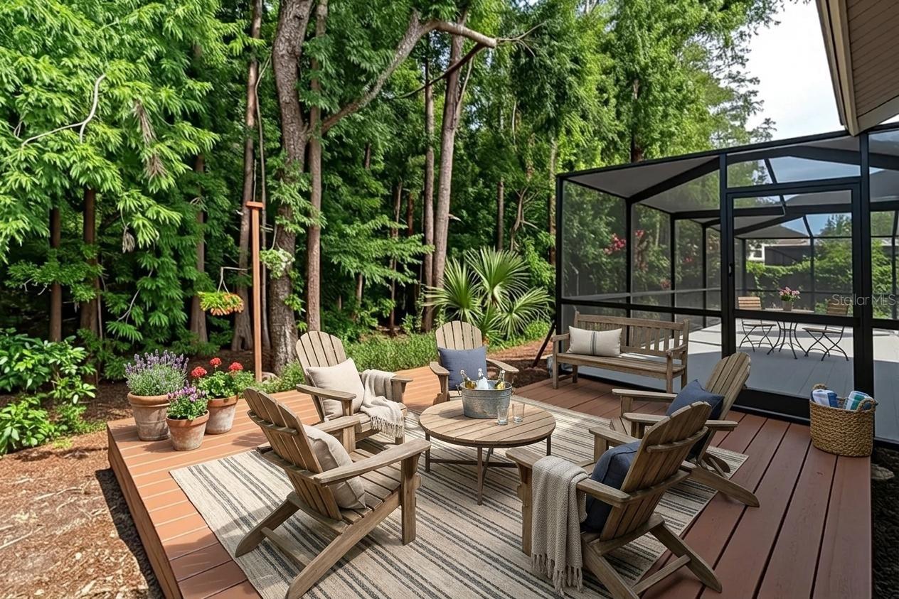 back patio staged