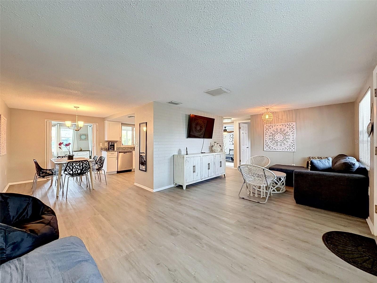 Open Floor Plan looking at Living Room, Dining Room, Kitchen