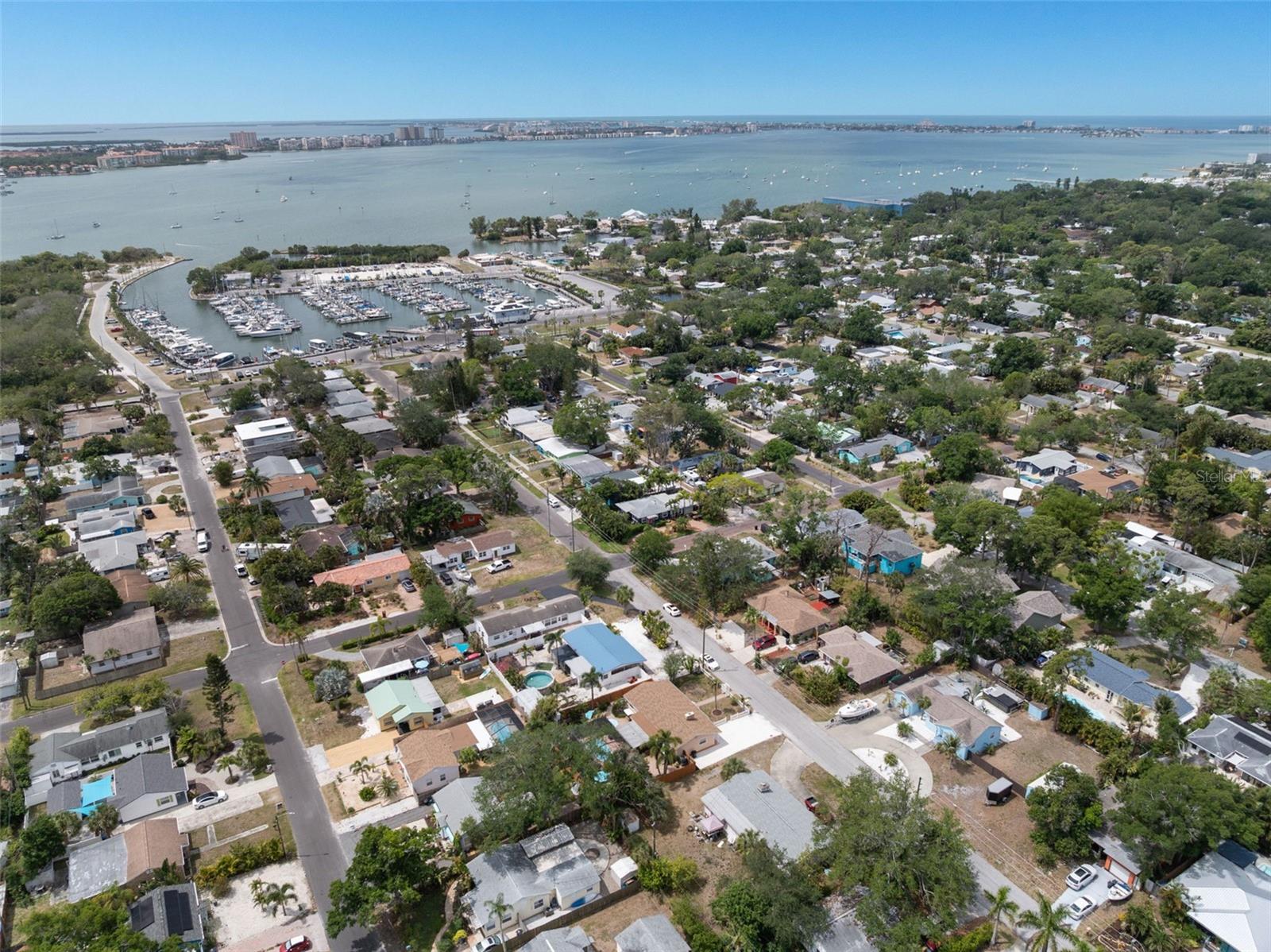 The waterfront is a golfcart ride away.