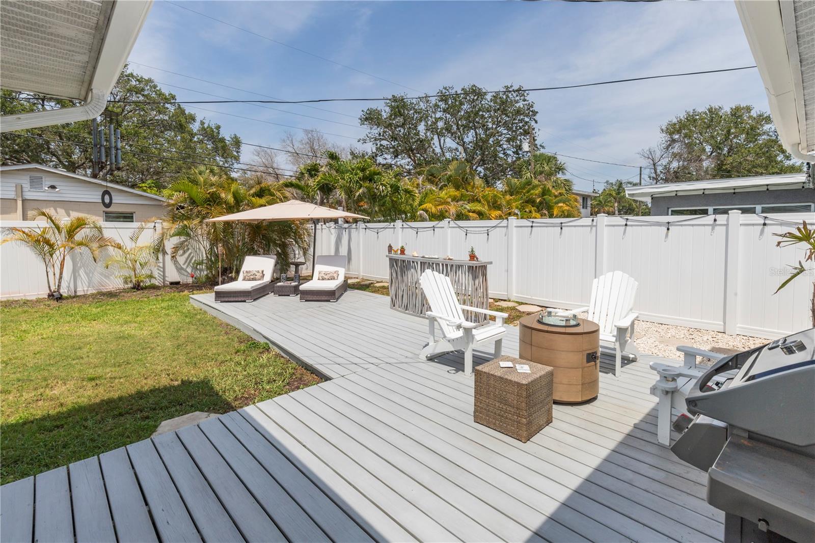 Big wood deck is great for entertaining