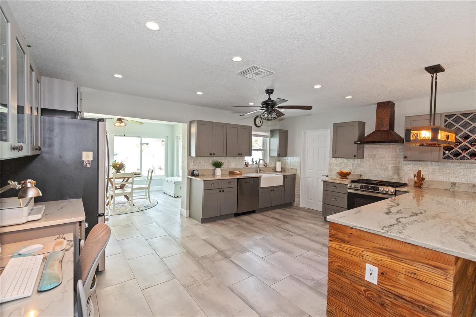 Super wide kitchen area