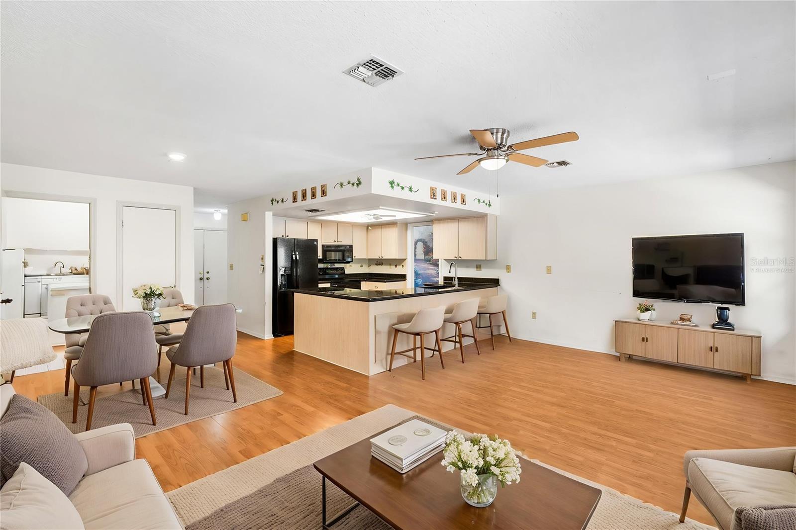 Family Room & Kitchen - Virtually Staged