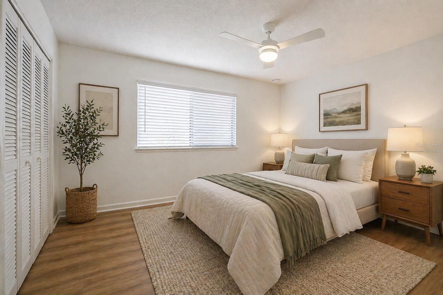 1st floor primary bedroom virtually staged