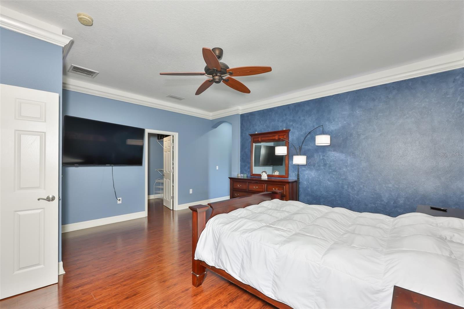 Lighting above the crown molding