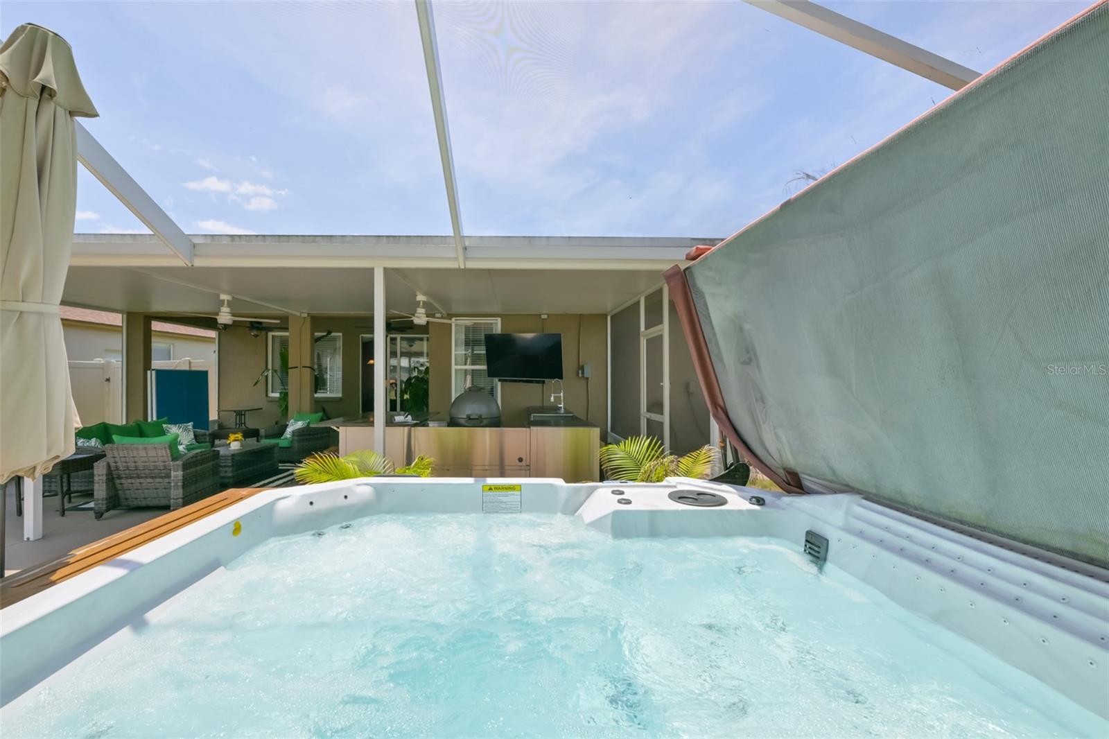 Watch the game from the hot tub!