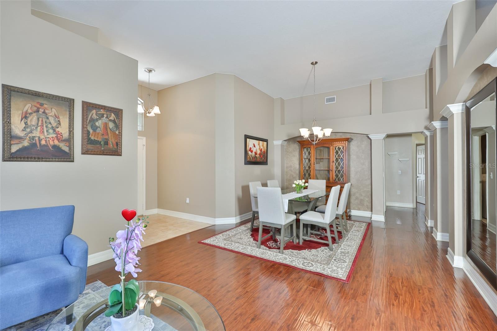 Formals are between the foyer and Kitchen