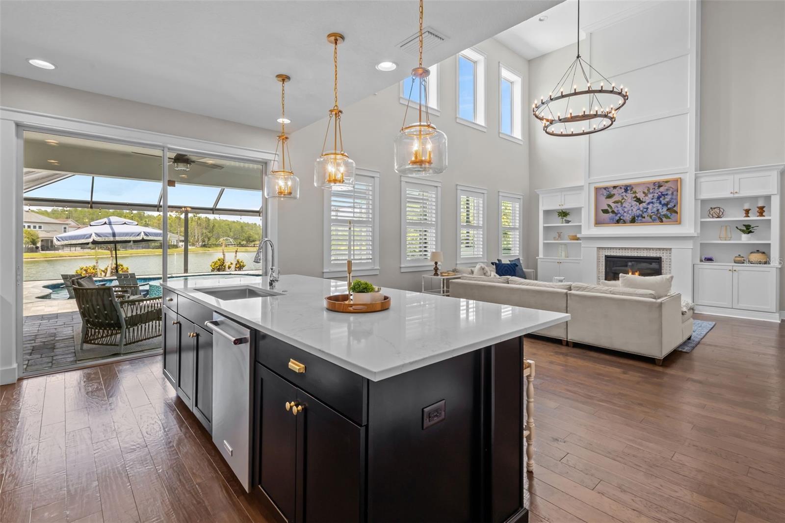 Kitchen open to living room