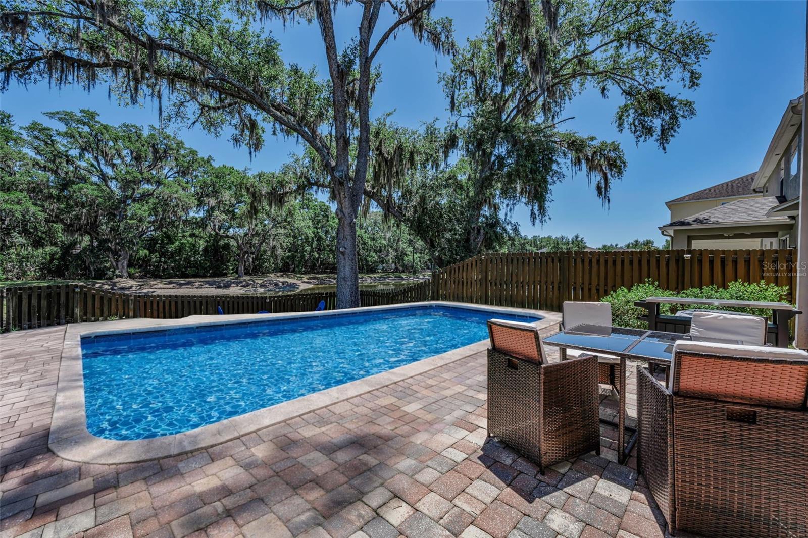 Pool is virtually staged