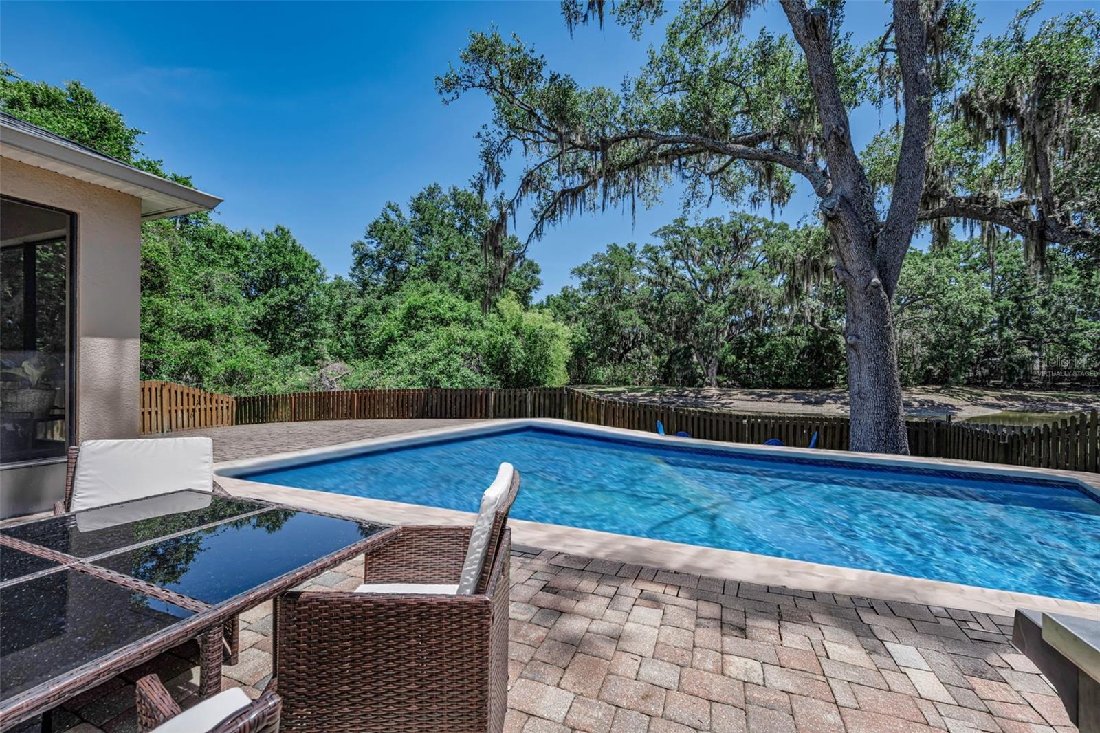 Pool is virtually staged