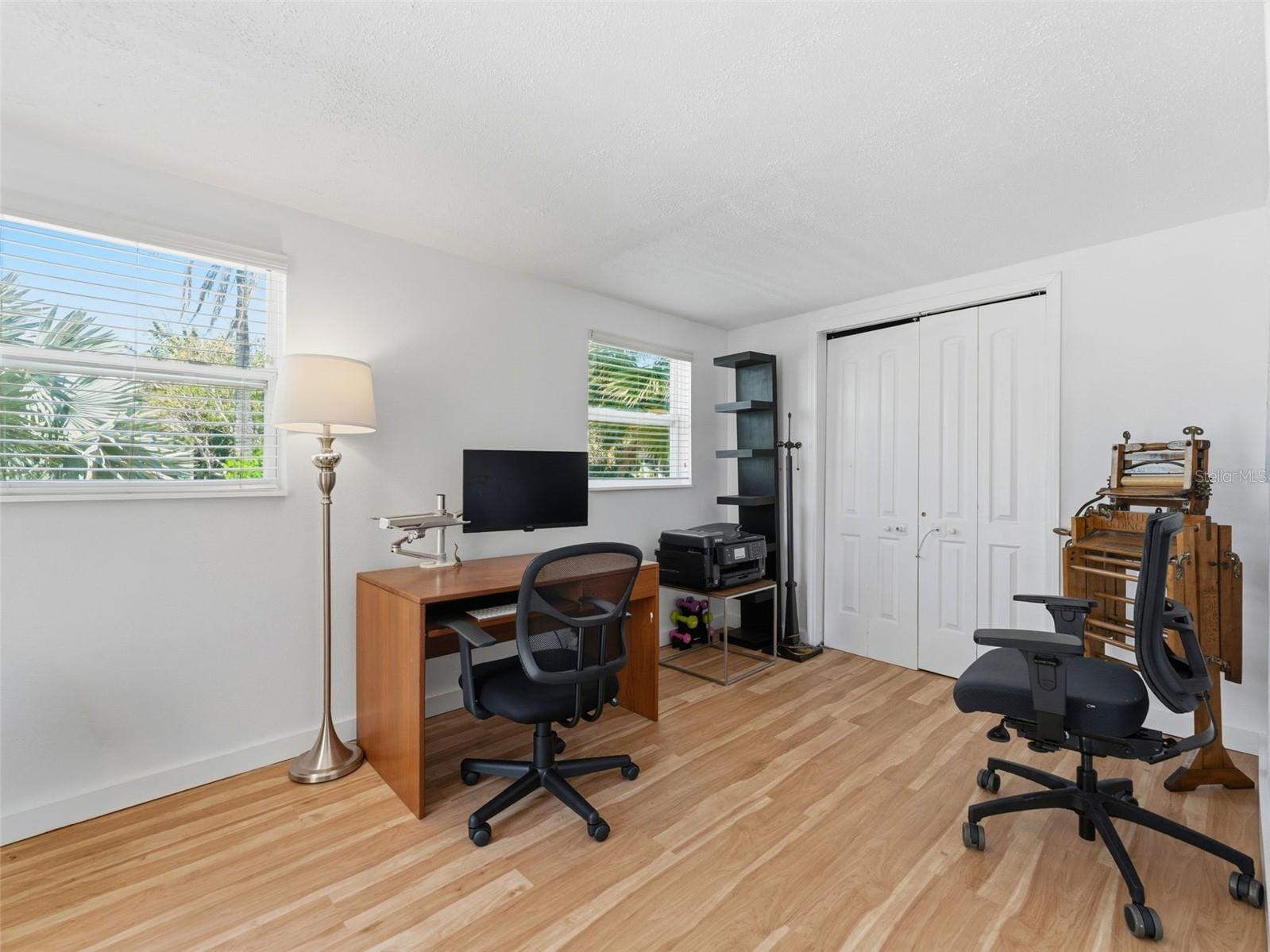 Bedroom 3 is being used as an office