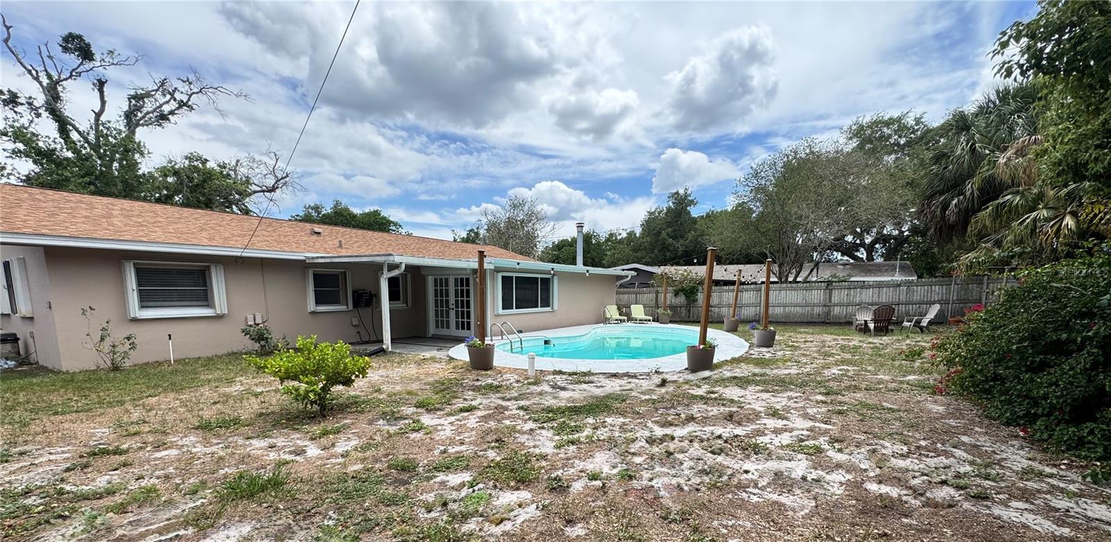 Large fenced in back yard