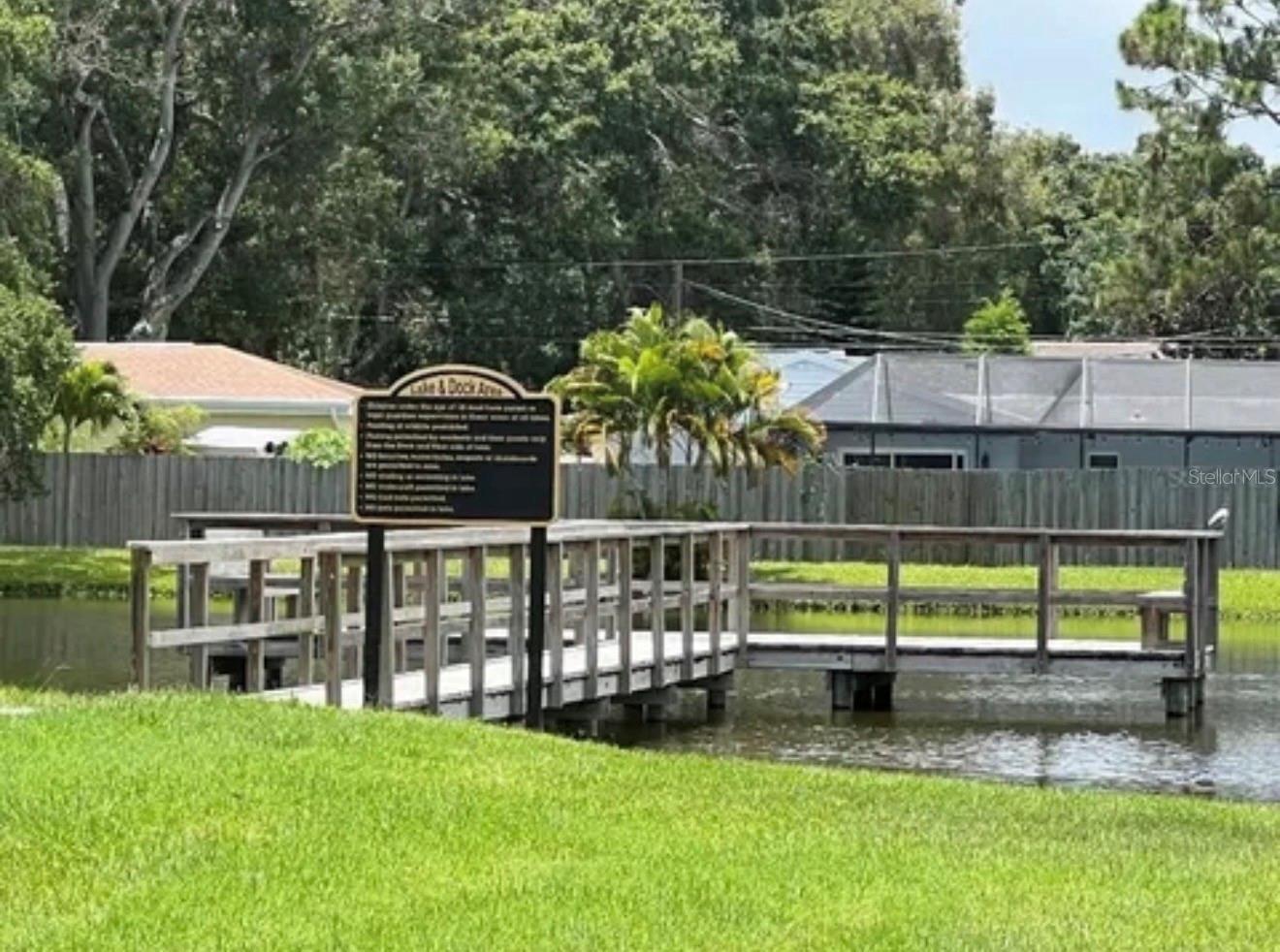 There's a beautiful lake in the back of the community with a dock and seating areas.  Fishing is permitted.