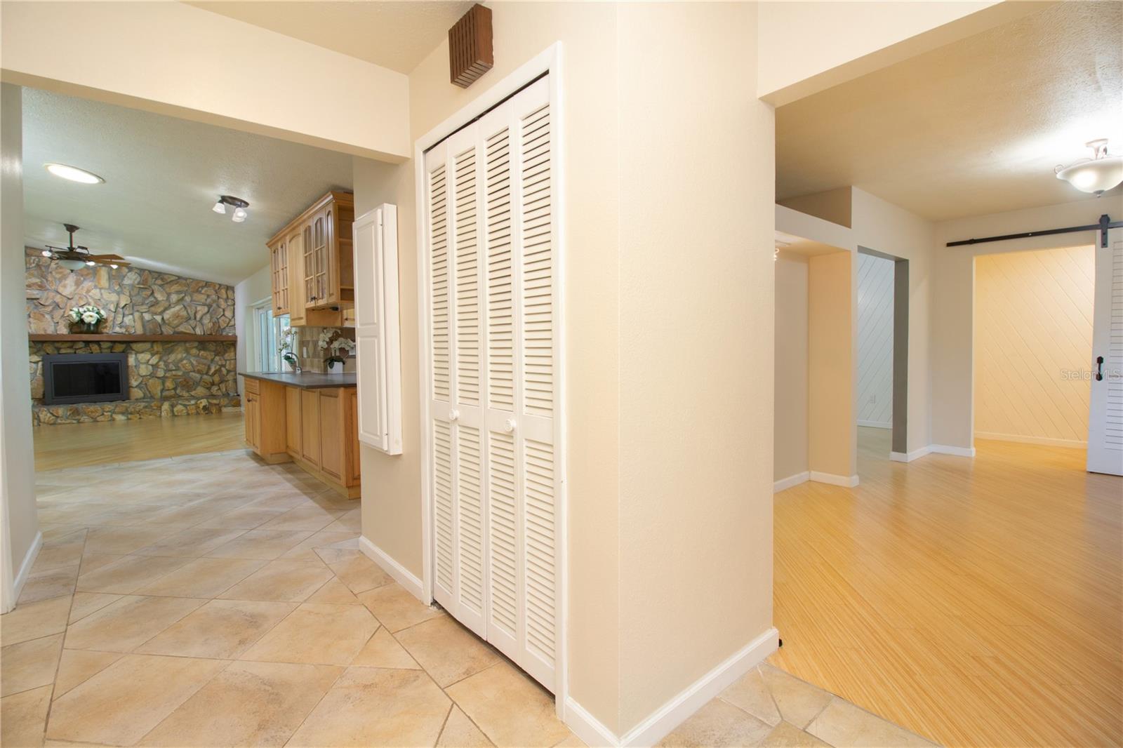 Entryway to Living Room and Family Room-Kitchen