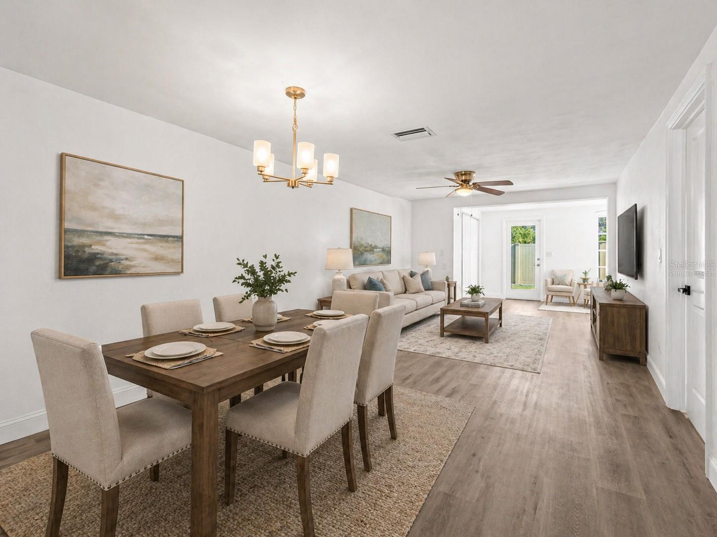 Virtually Staged Dining, Family and Florida Room