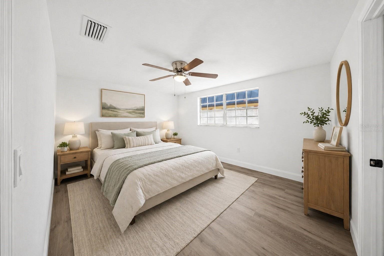 Virtually Staged Primary Bedroom