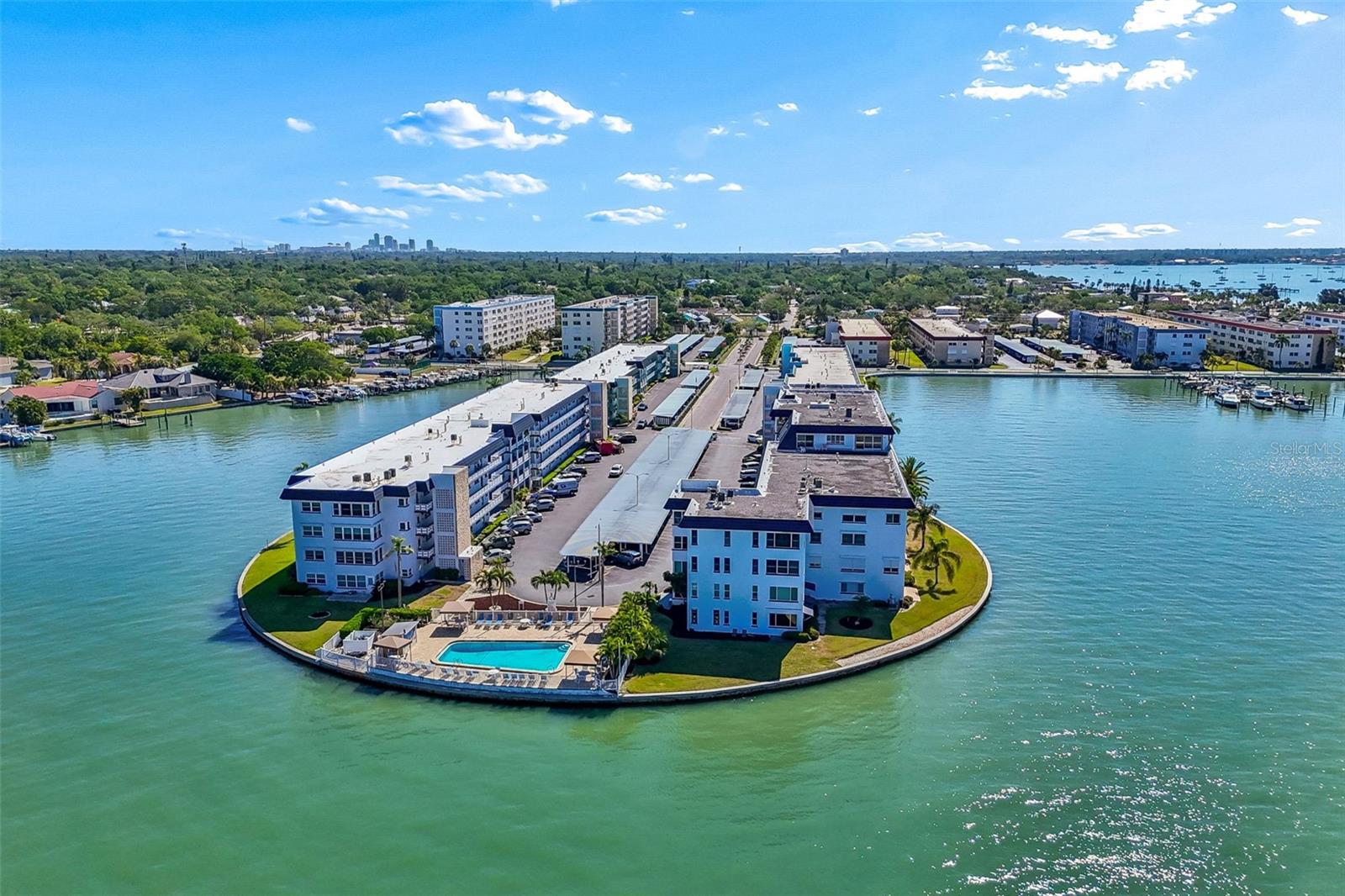 Aerial Waterfront View. The Hampton is on the right