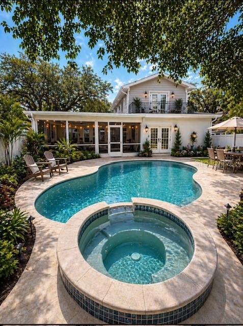 AI generated pool and back of house