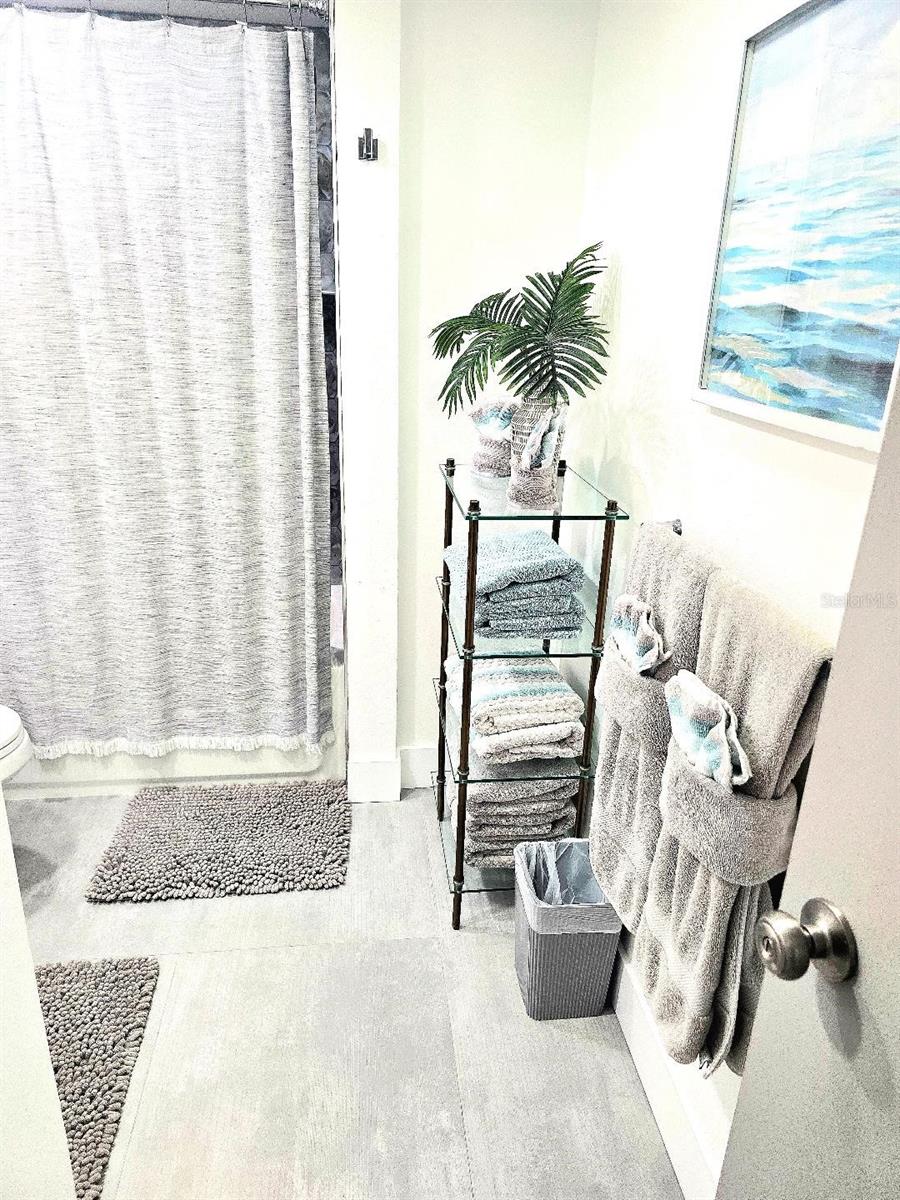 Hall bath, you'll love the décor.