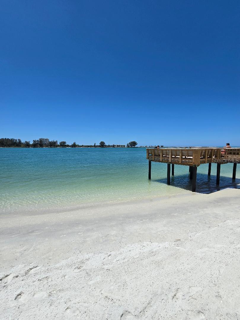 Private beach and pier