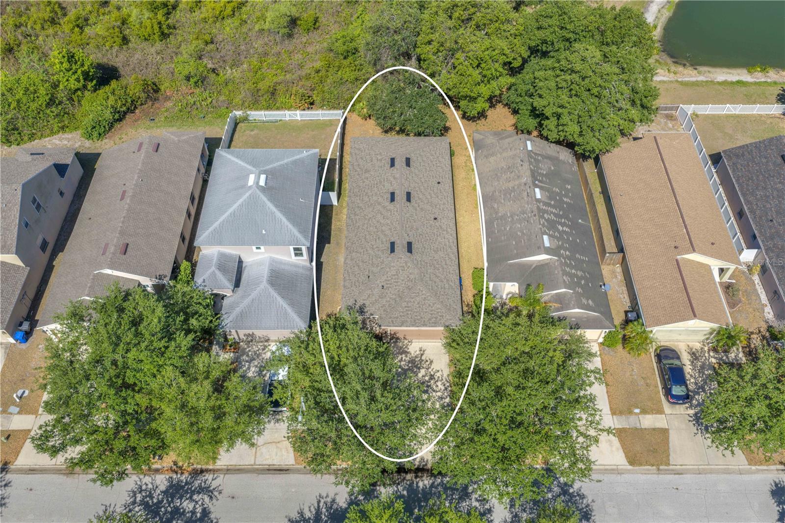 Aerial View of home and lot.