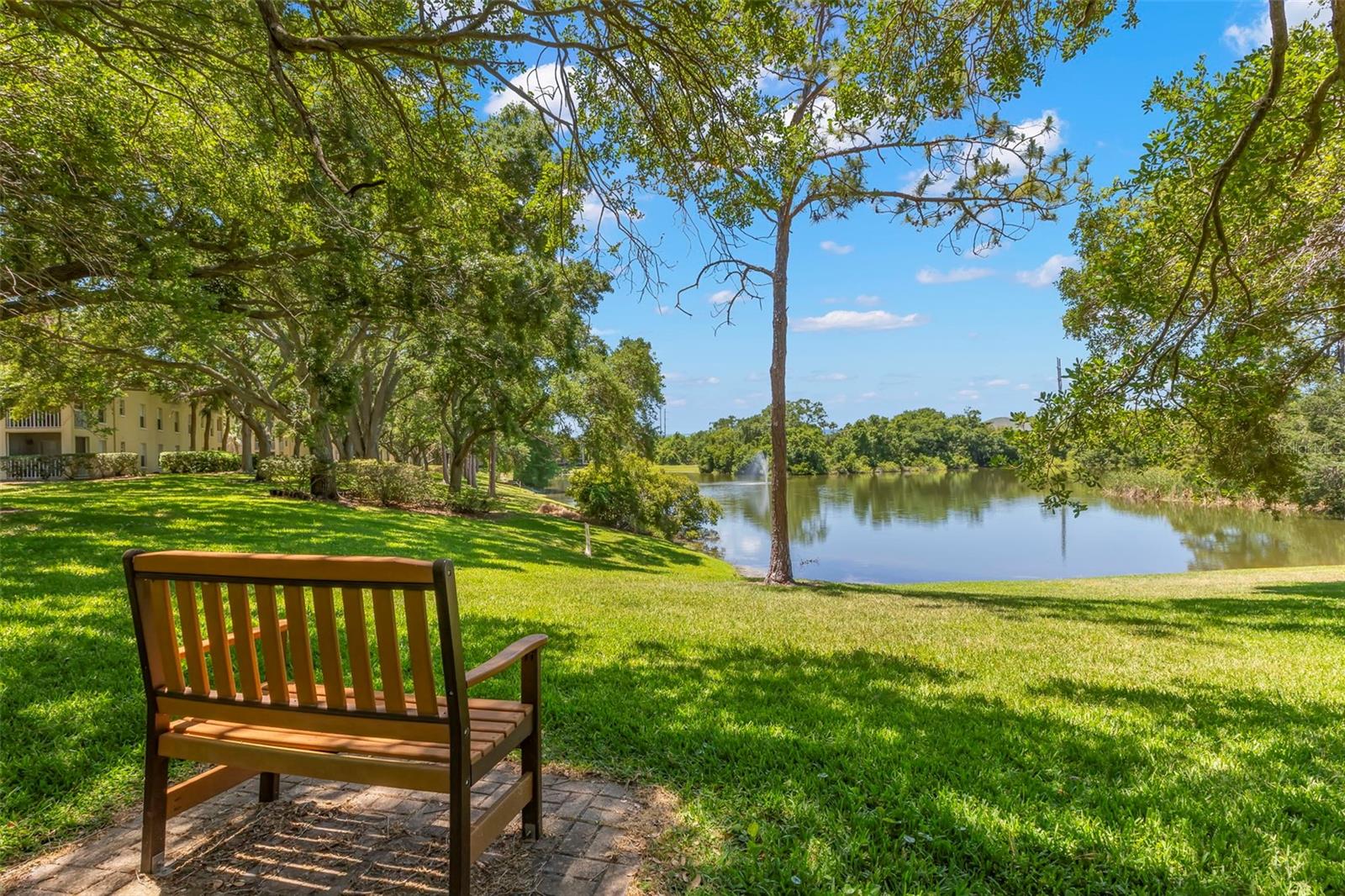 Peaceful sitting area a short distance from front door