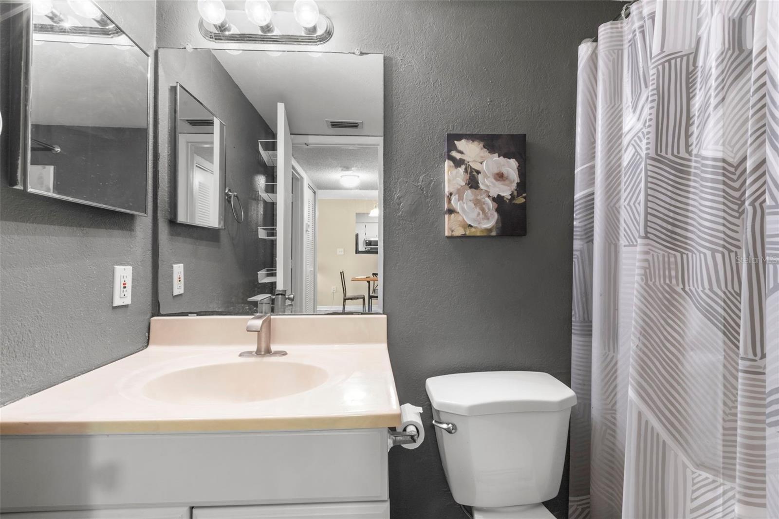 Hallway bath with tub/shower combination