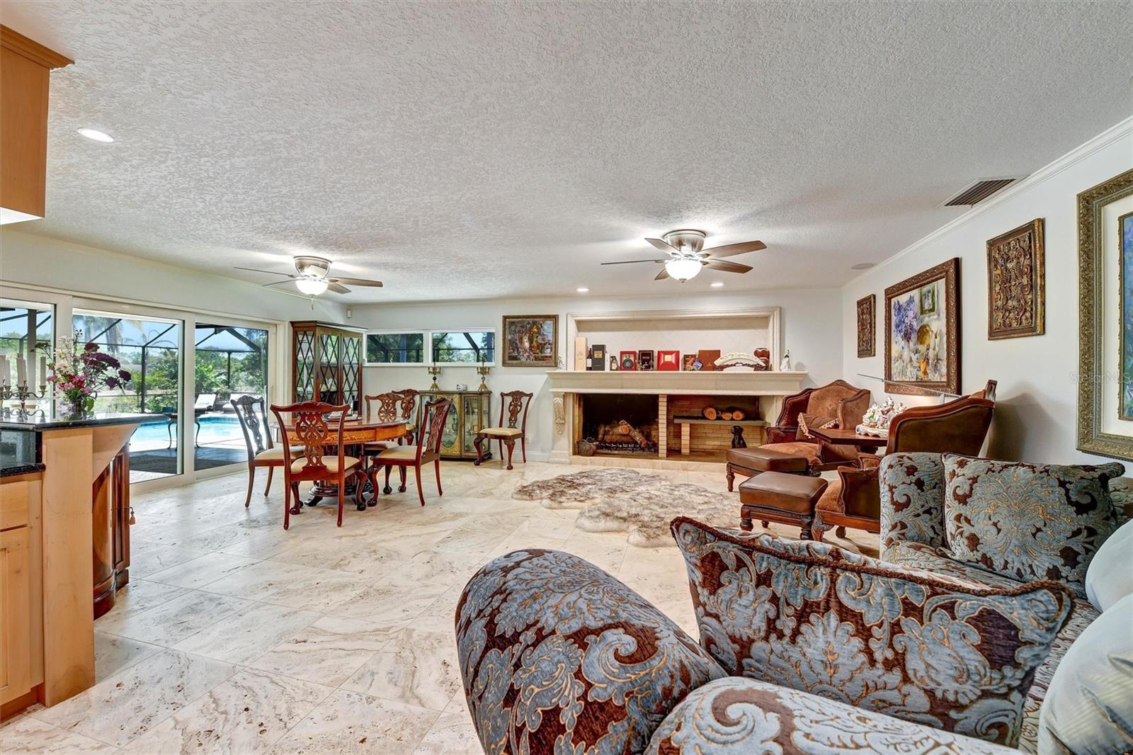 Family room off of the kitchen