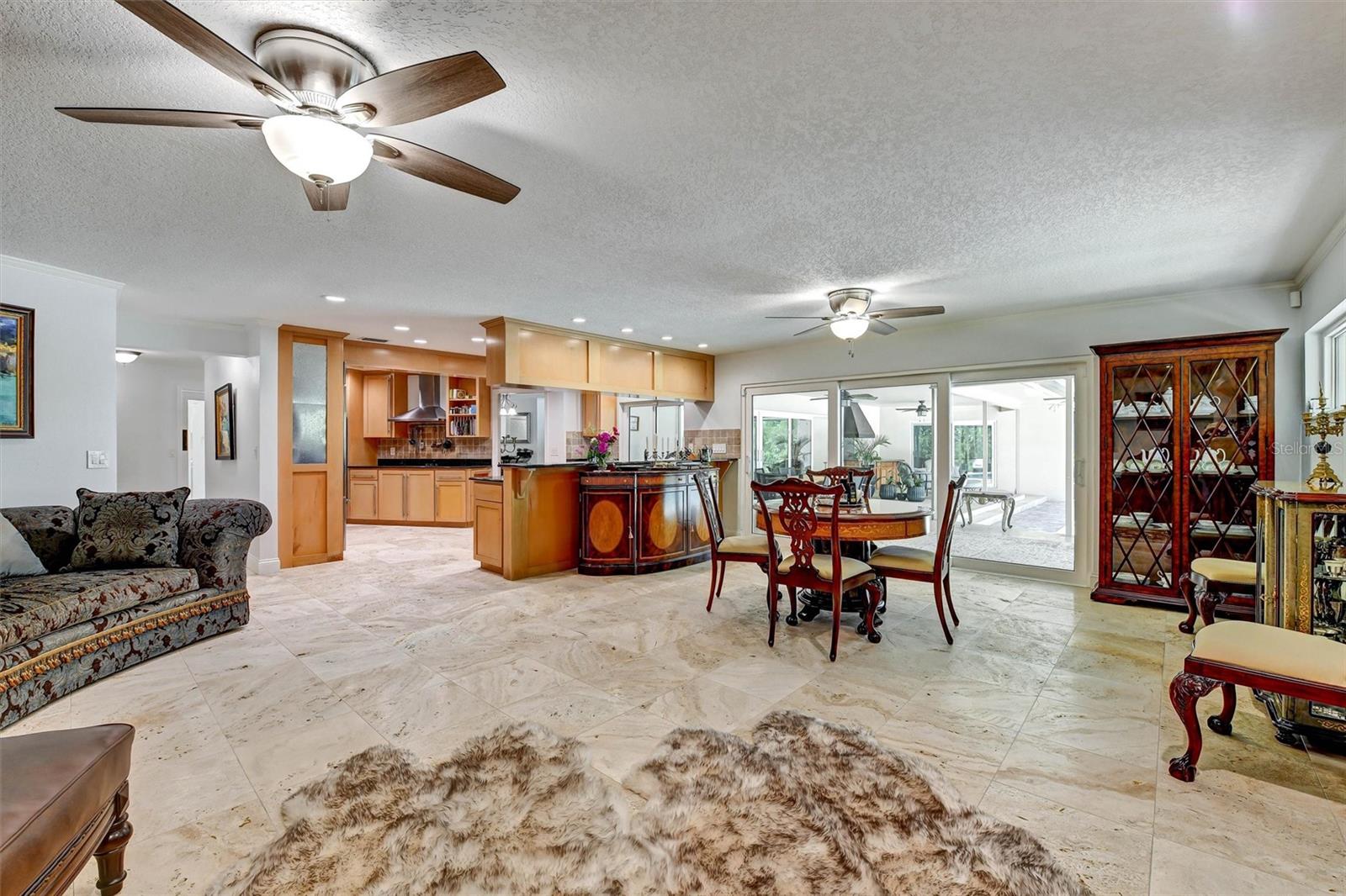 Family room looking toward kitchen