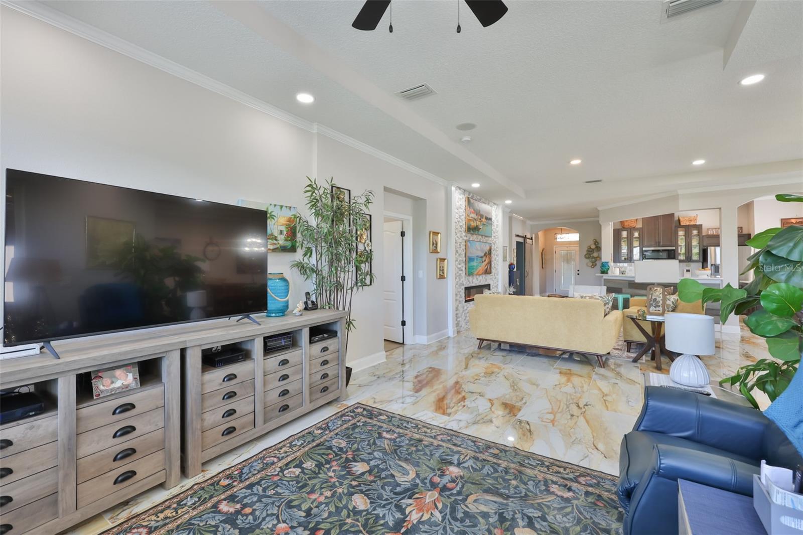 The view from the bonus room, into the rest of the home.