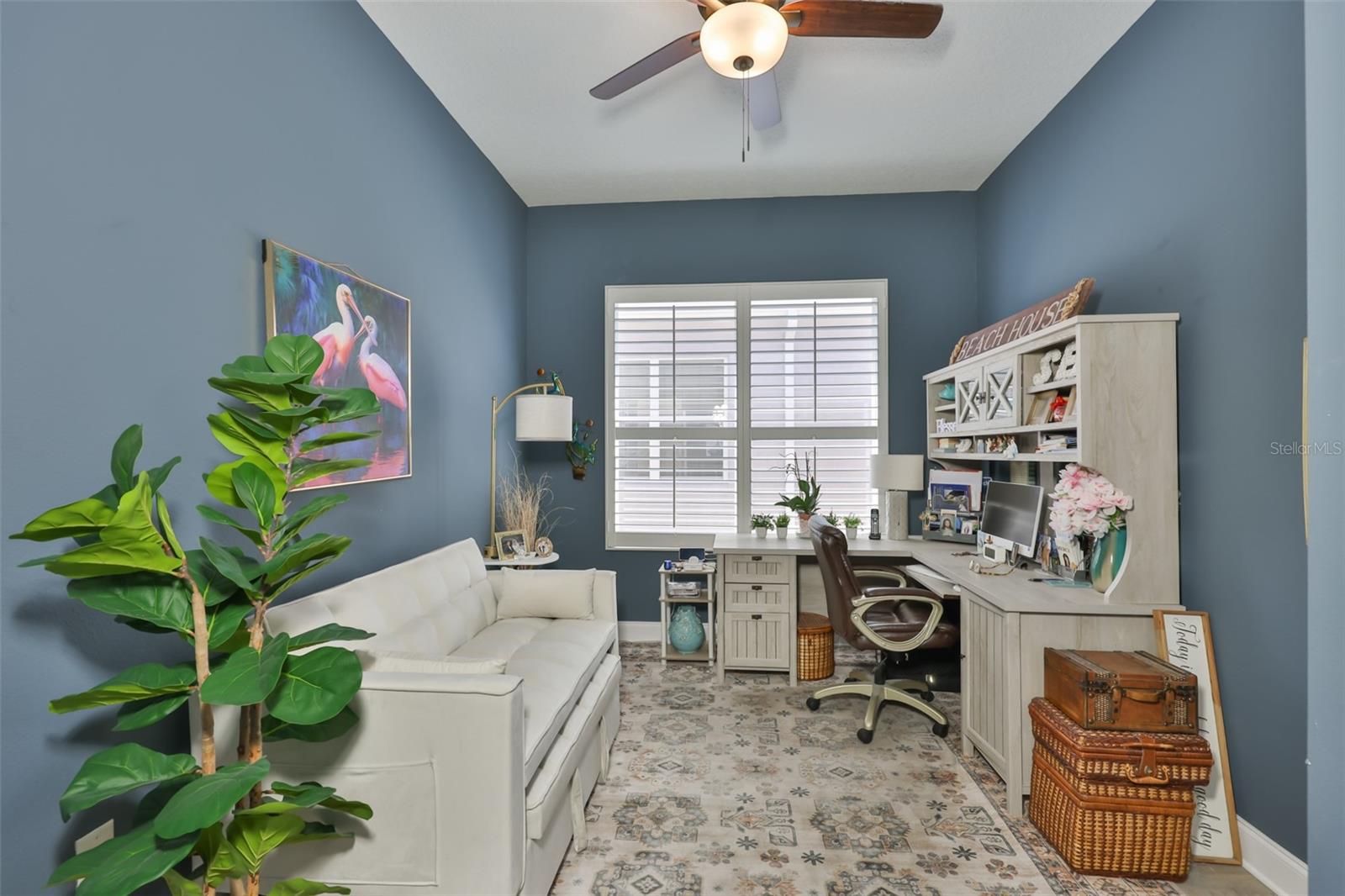 Bedroom #3 is also used as an office, but offers all of the comforts for a quiet bedroom, craft room or office.