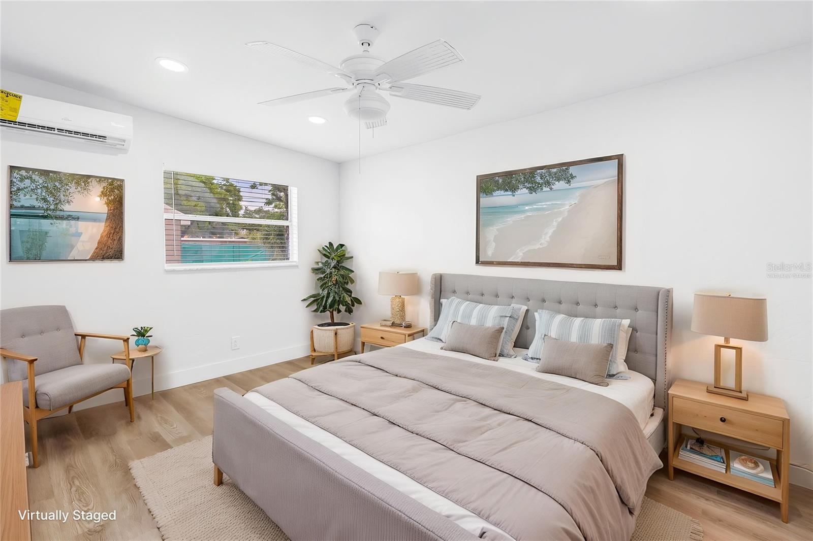 Virtually staged main house bedroom #2.