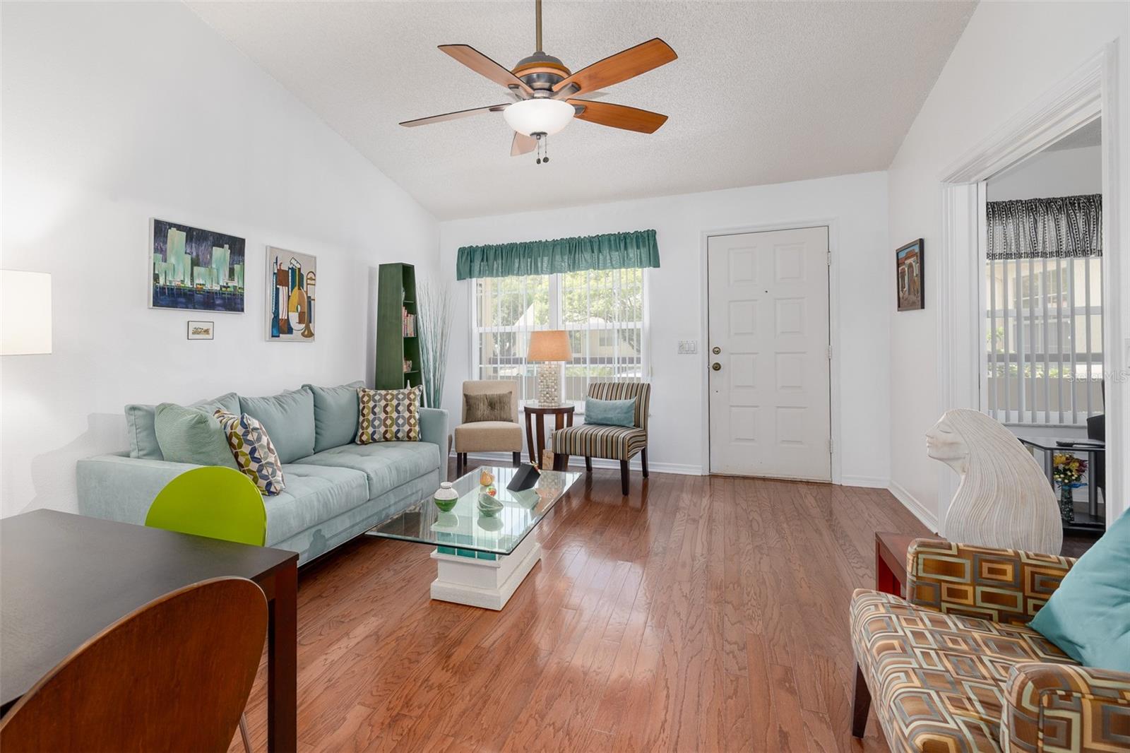 Living room, front door