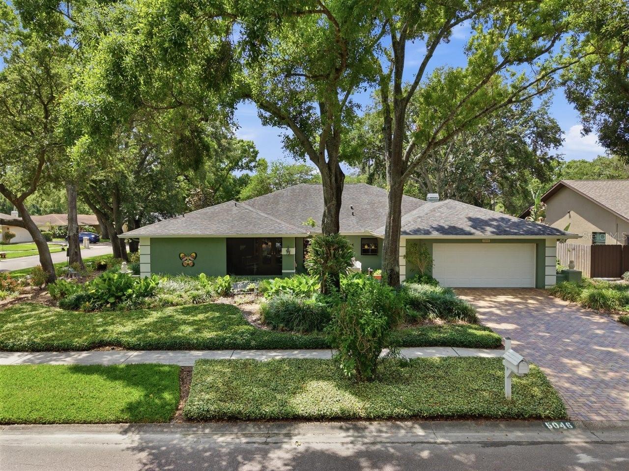 Front view- beautifully landscaped