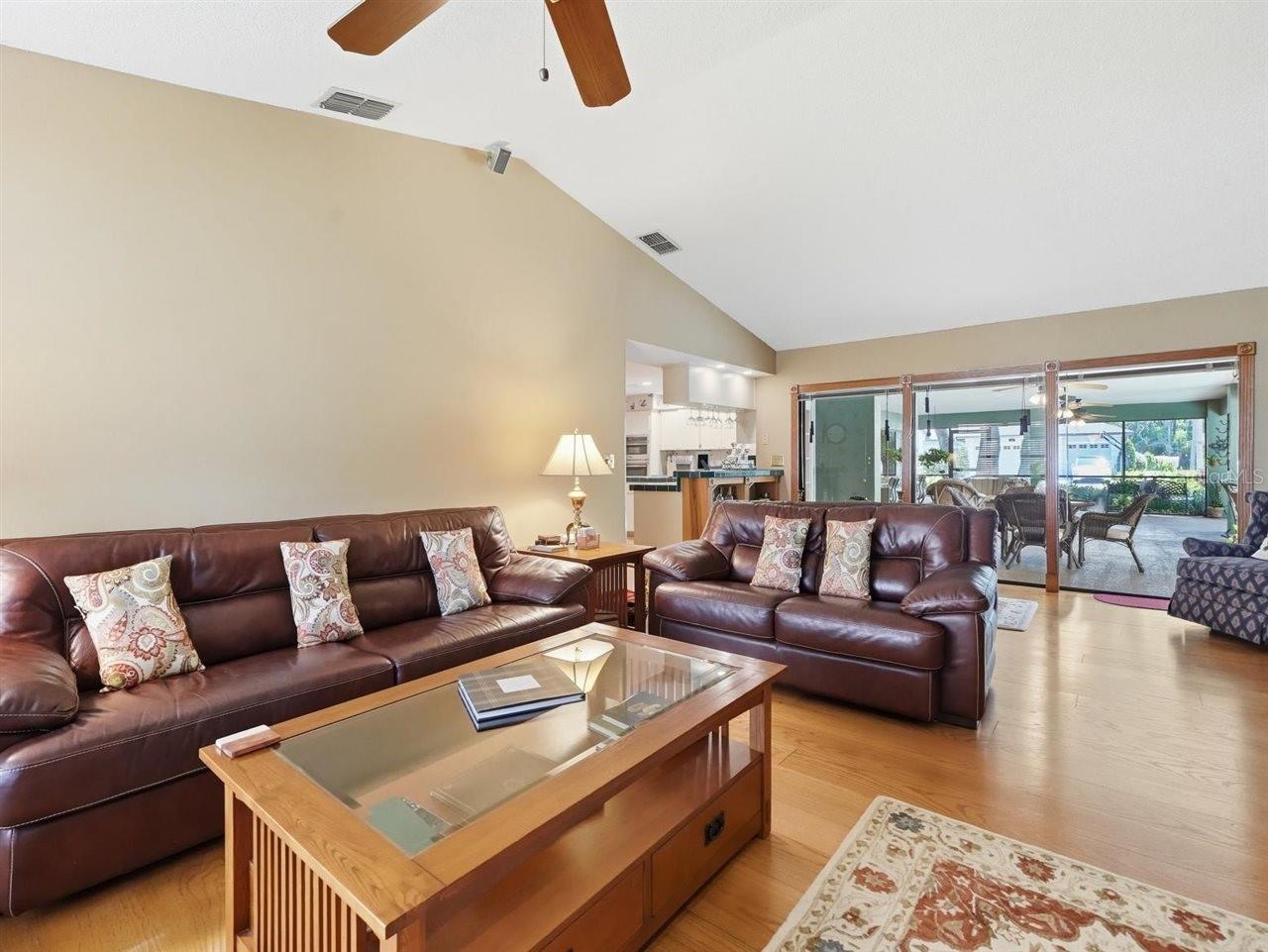 Sliders from Family room to covered patio