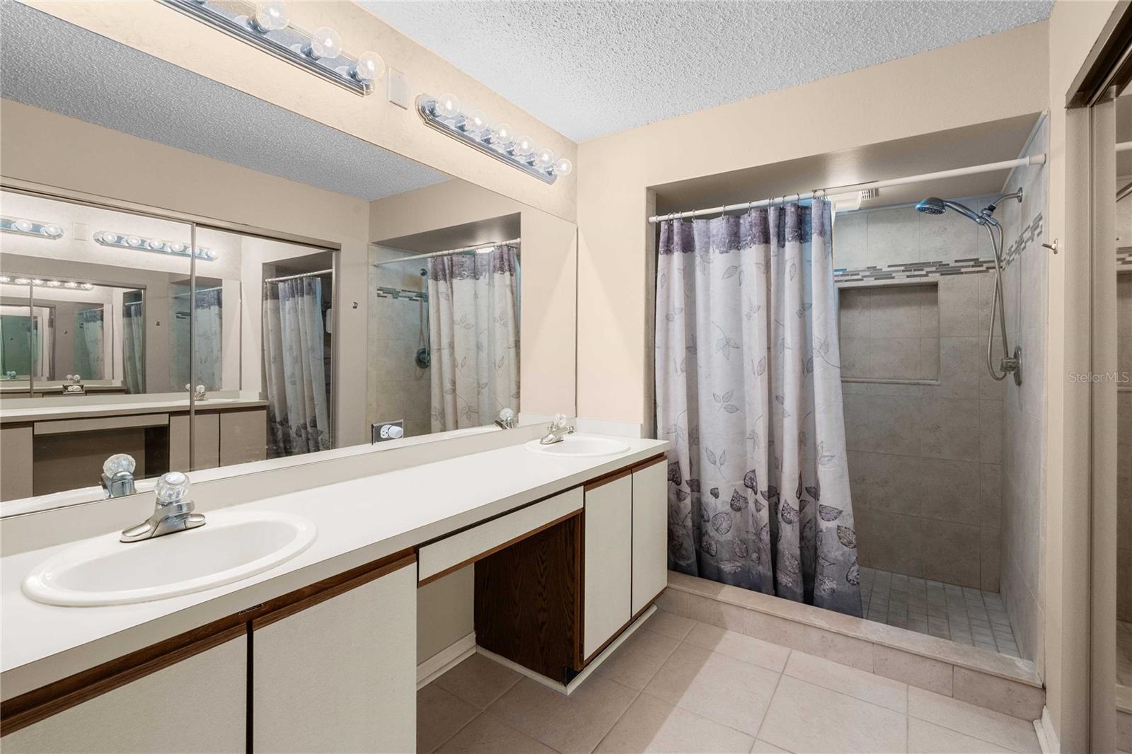 Updated shower in primary bathroom