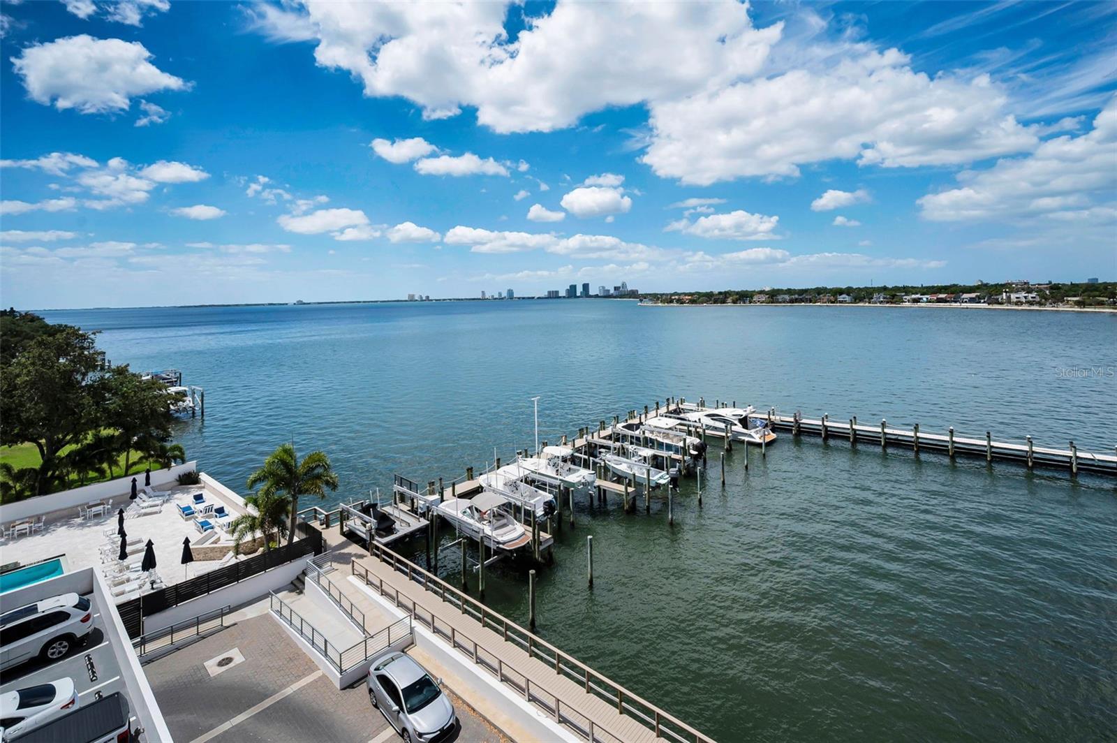 view from balcony of private marina