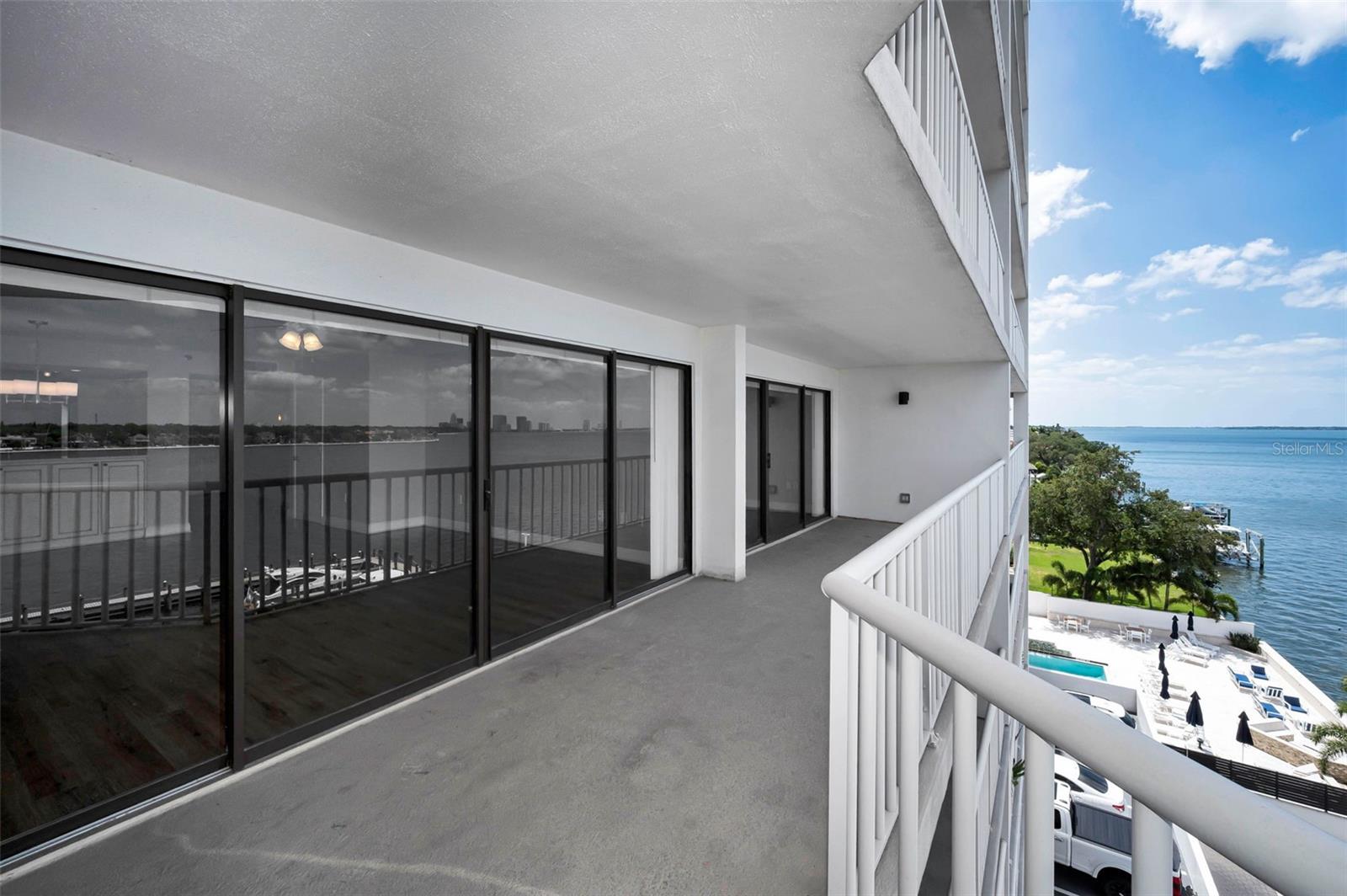 Balcony extends the entire width of the condo!