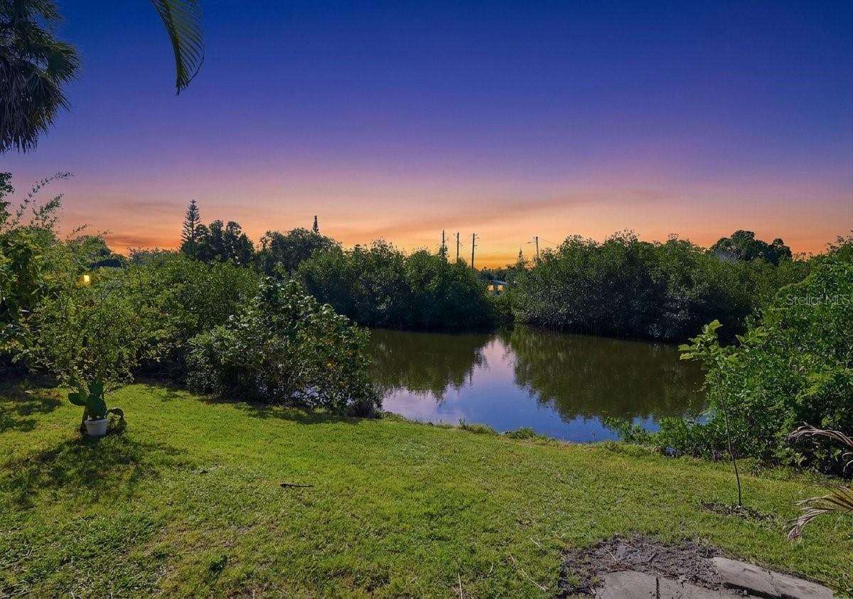 Rear view at twilight