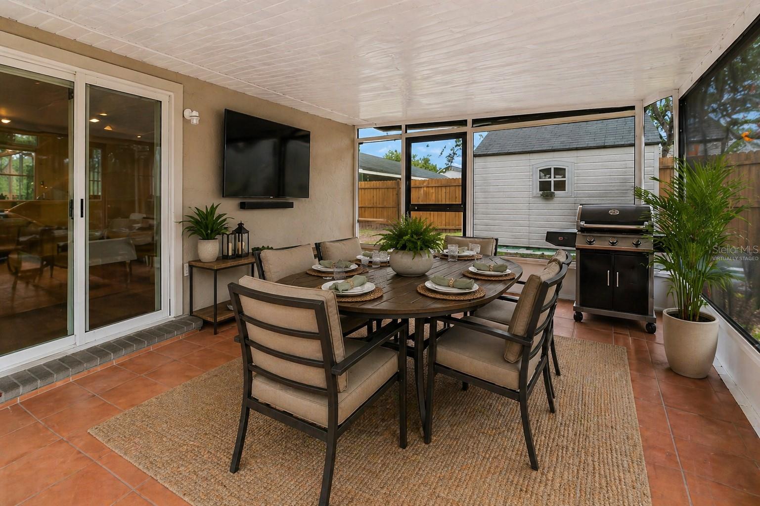 Covered and Screened In Lanai - Virtually Staged