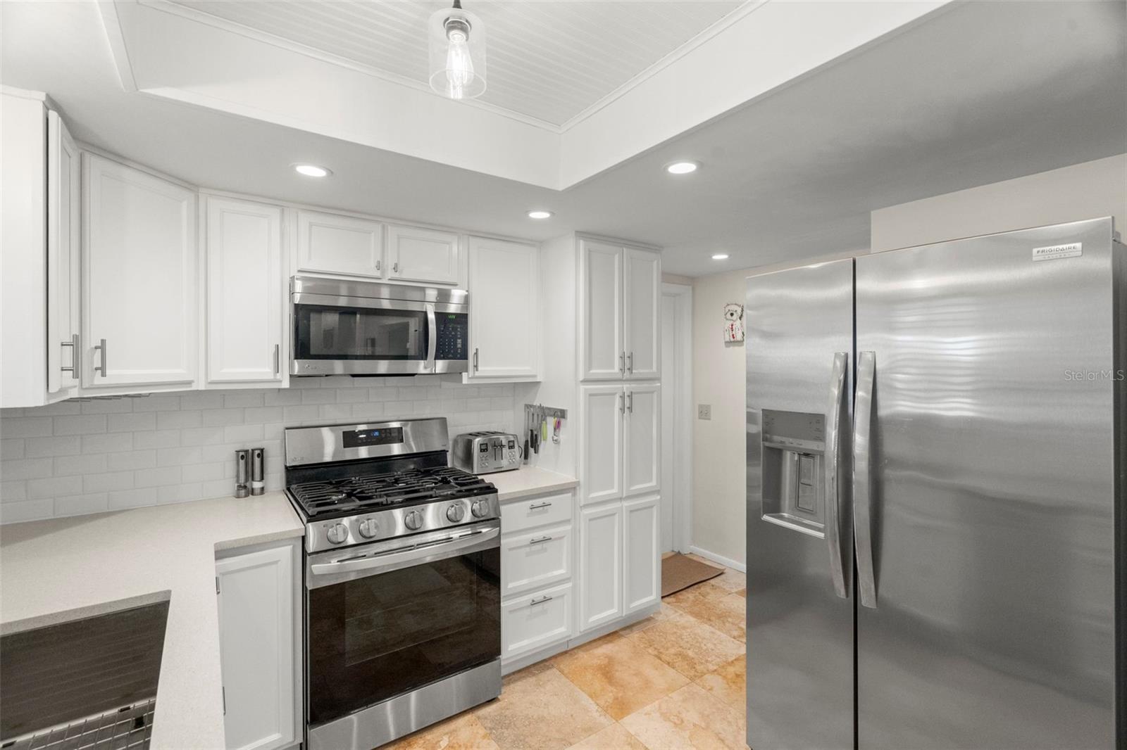 Stainless steel appliances.