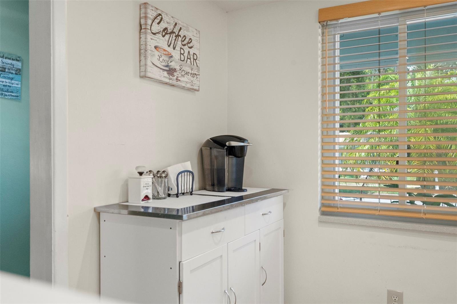 Coffee bar in kitchen