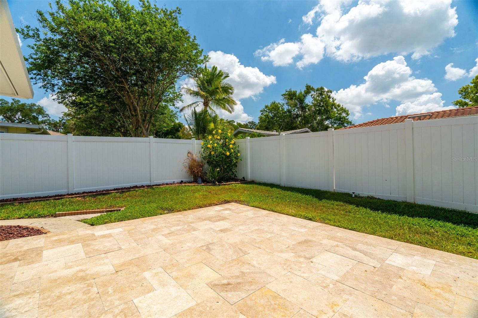 Open travertine sun deck