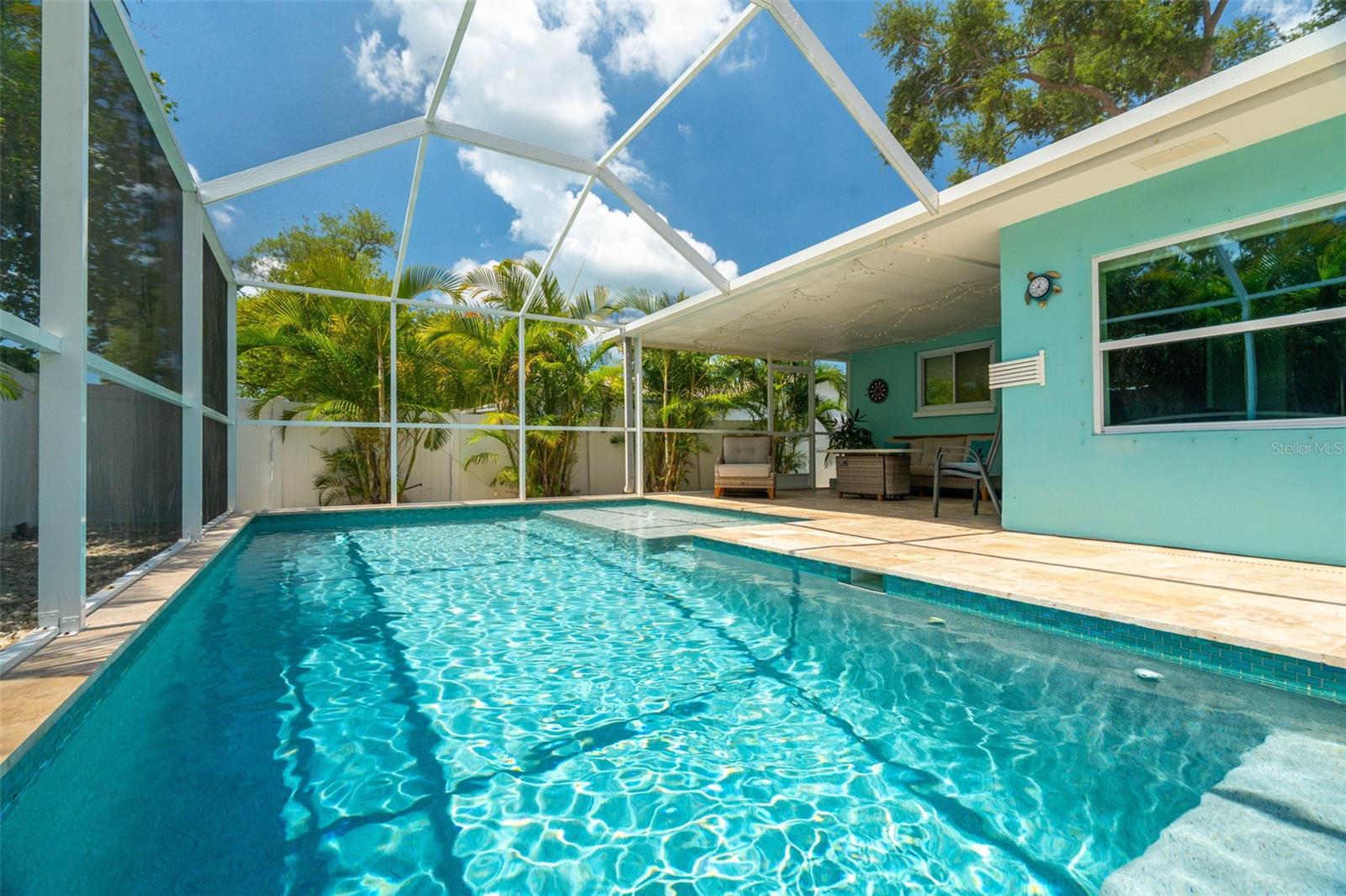 The pristine pool is only five years old