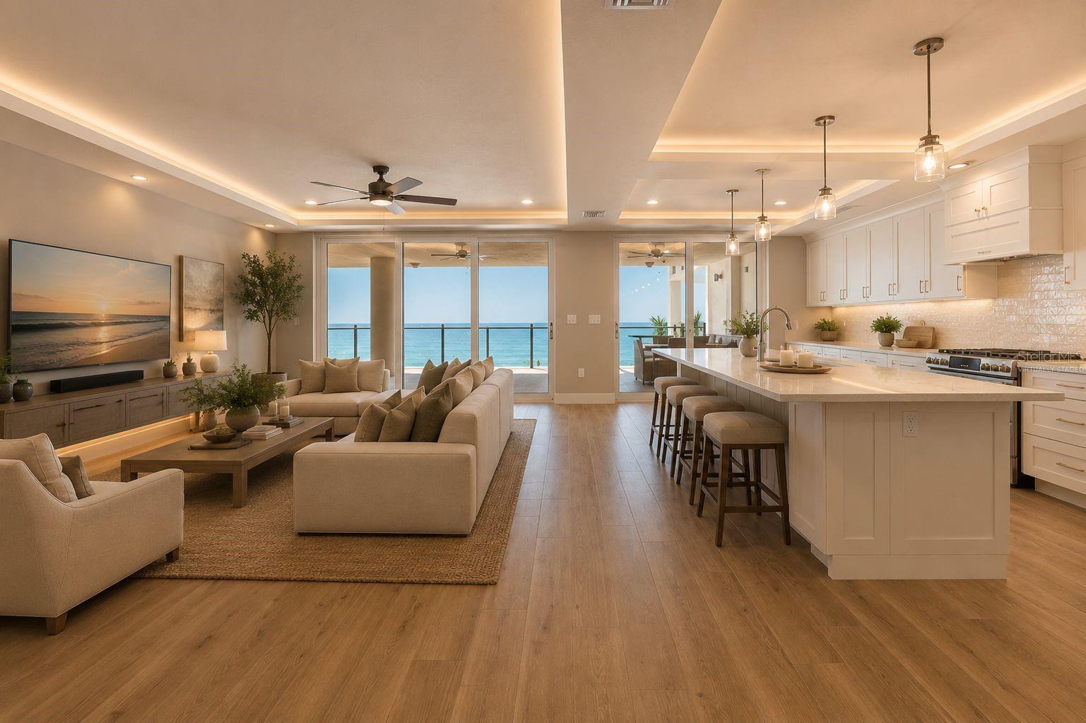 "Virtually Staged" Living Room/Kitchen