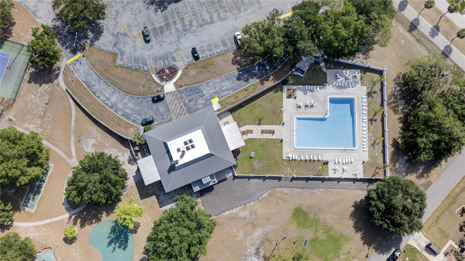 Aerial View of Club House & Community Pool