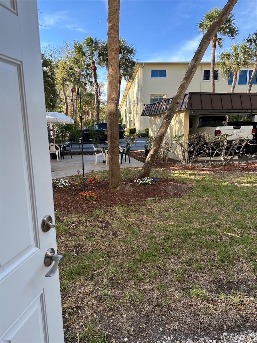bedroom door to the back yard.