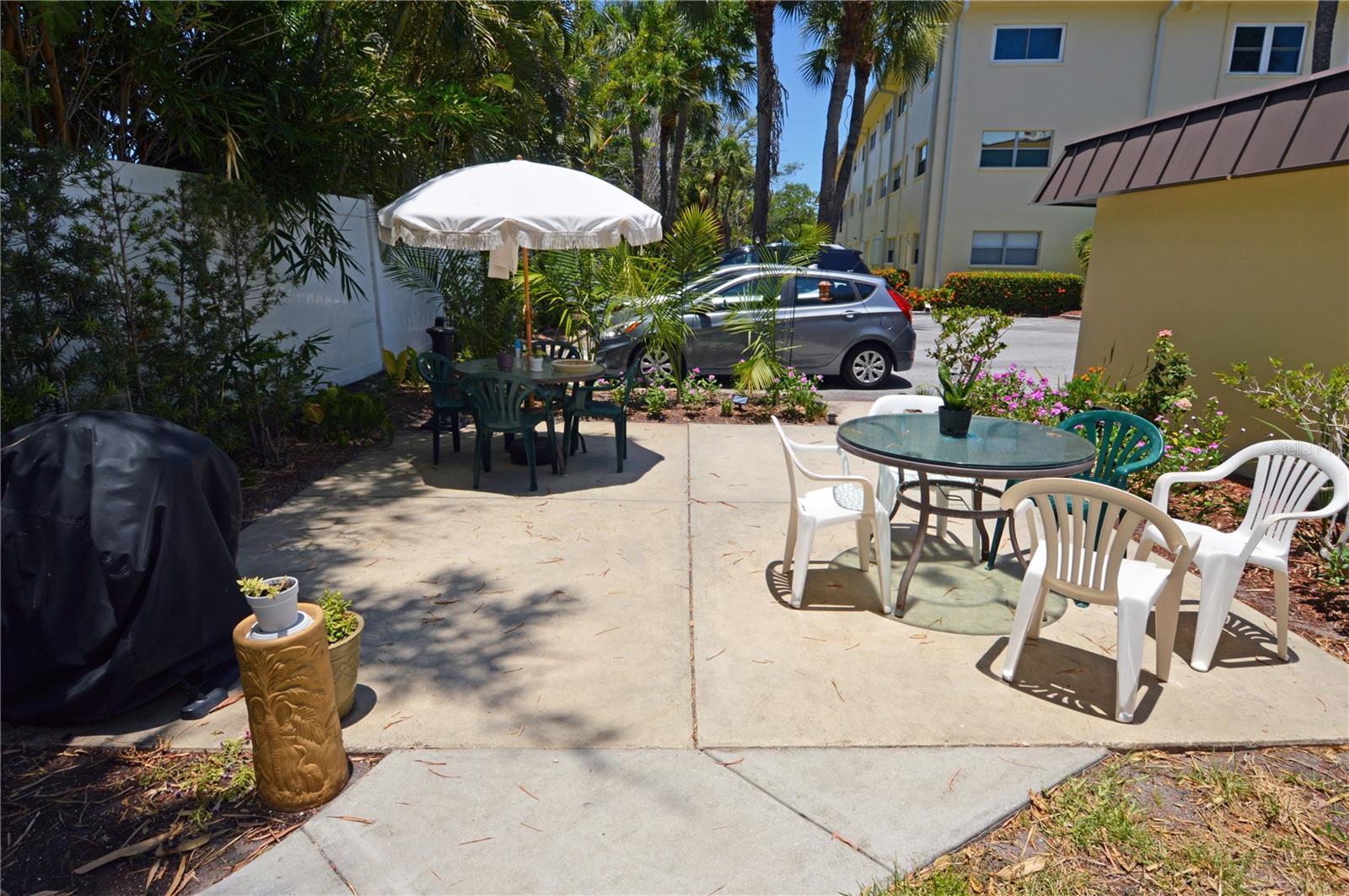 Backyard with setting area