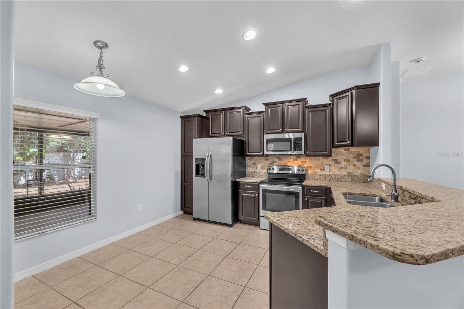 Kitchen and eating area