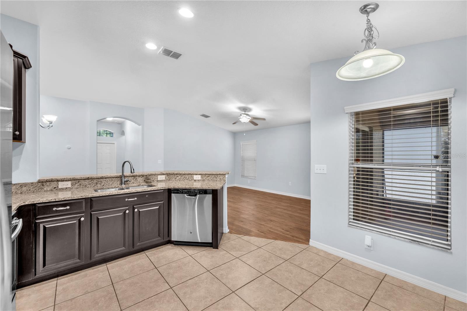 Looking from kitchen corner into Great Room